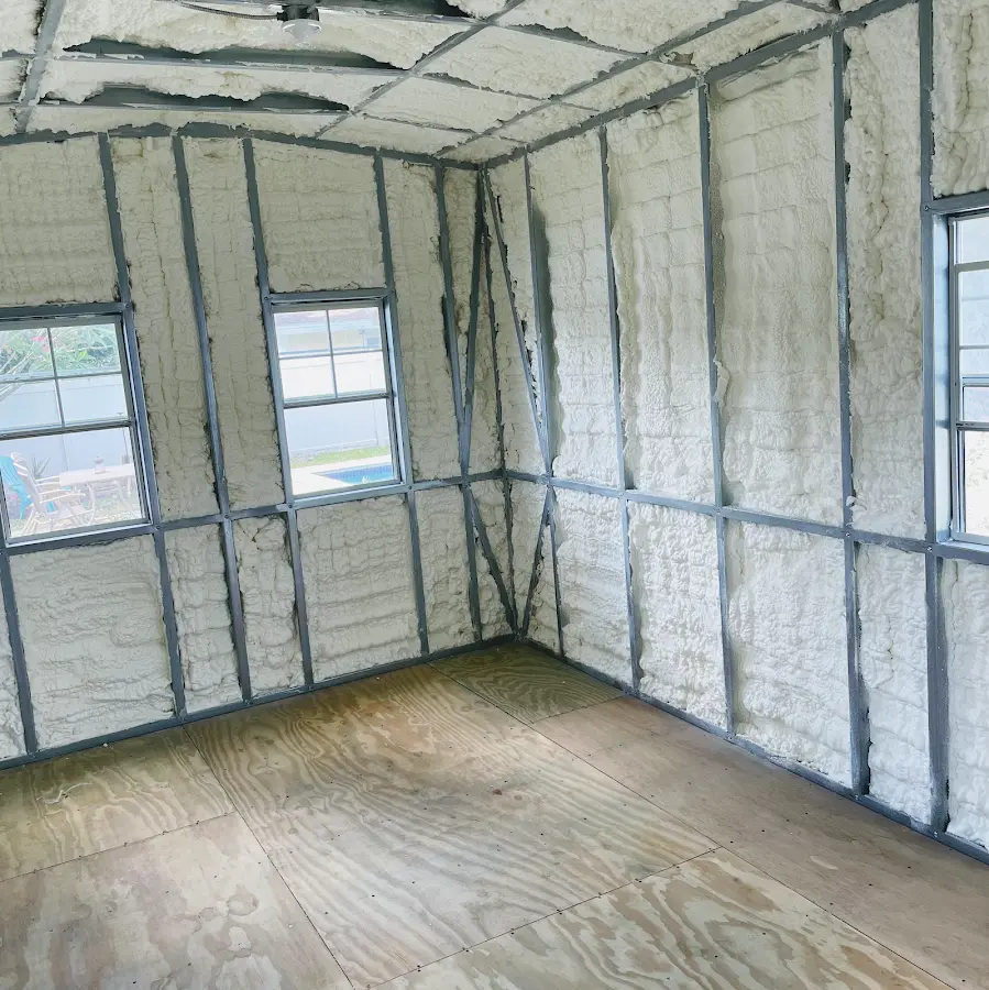 Closed-cell spray foam insulation applied to wall cavities in a residential project in Murfreesboro